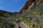 O curto caminho que leva à Cueva Ratón, na Sierra de San Francisco, na Baja California - México